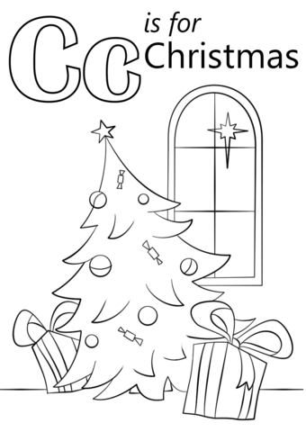 Letter C Is For Christmas Coloring Page